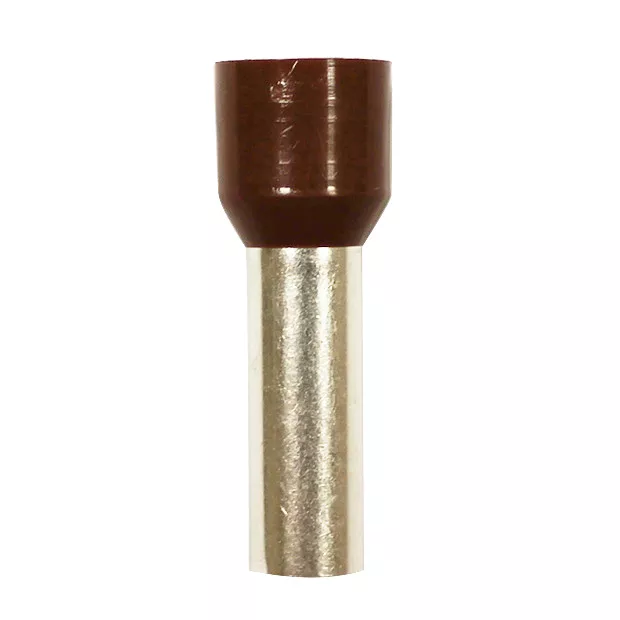 Wire Ferrule, Brown, AWG 4, 22 mm Barrel, 50 per bag