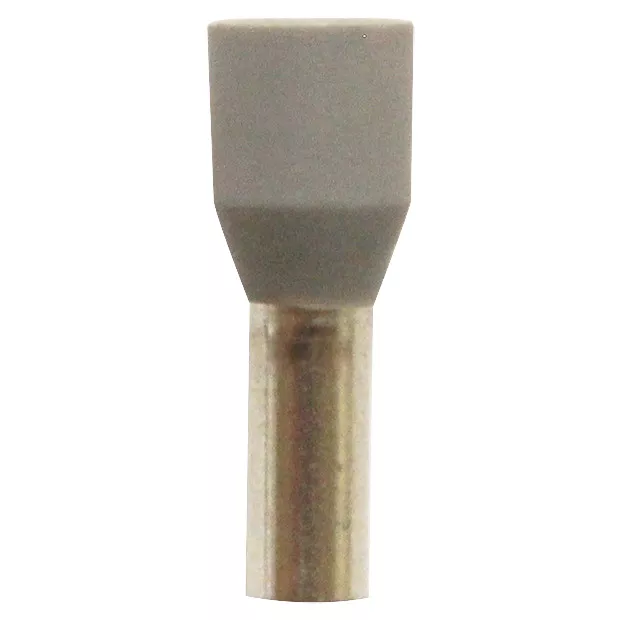 Wire Ferrule, Gray, AWG 12, 8 mm Barrel,100 pk