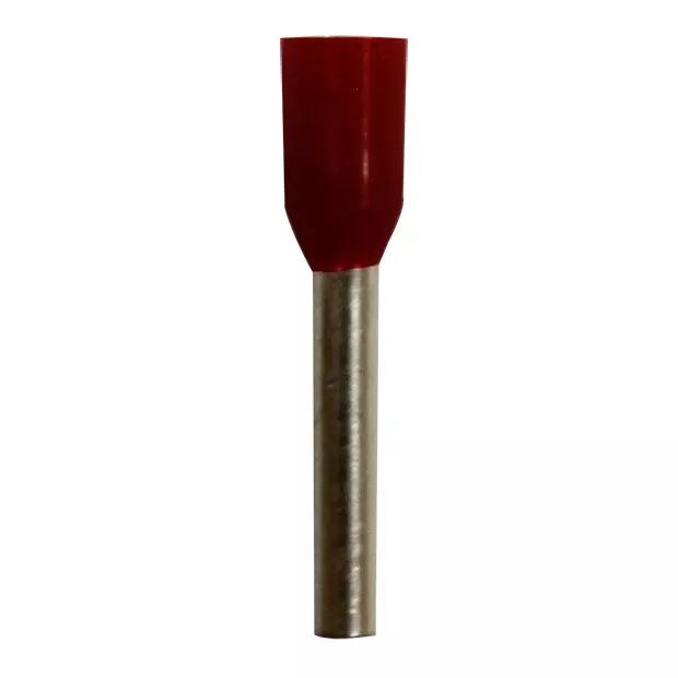 Wire Ferrule, Red, AWG 18, 20 mm Barrel, 100 pk