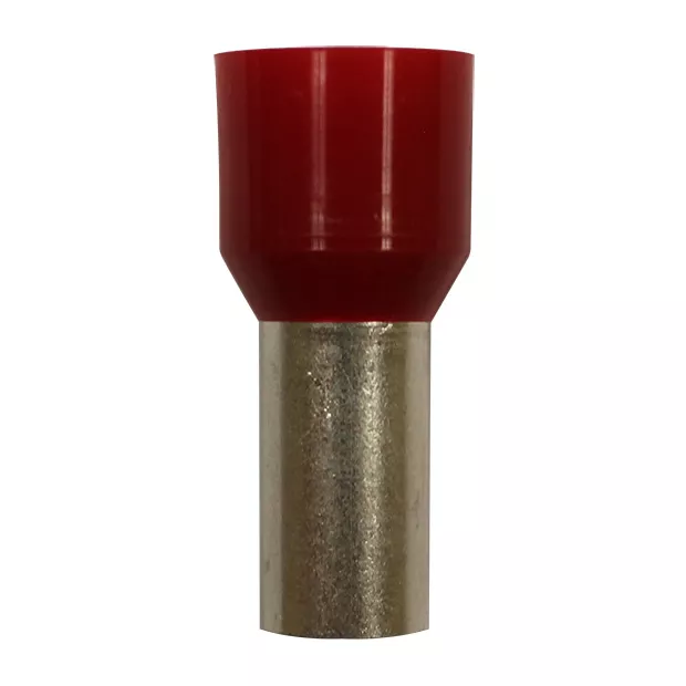 Wire Ferrule, Red, AWG 2, 16mm Barrel, 25 per bag