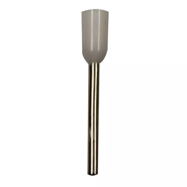 Wire Ferrule, White, AWG 20, 12mm Barrel, 100 pk