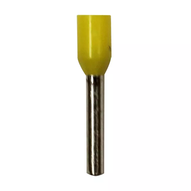 Wire Ferrule, Yellow, AWG 18, 10 mm Barrel, 500 per bag