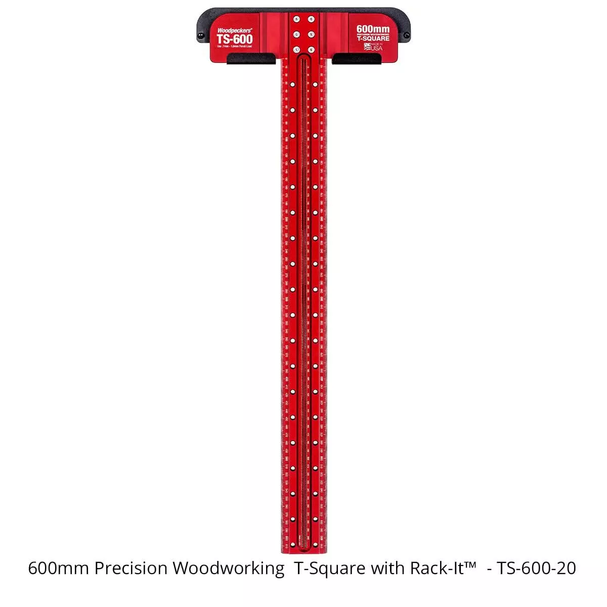Woodpeckers TS-600-20 Precision Woodworking T-Square, 600mm w/ Rack-It