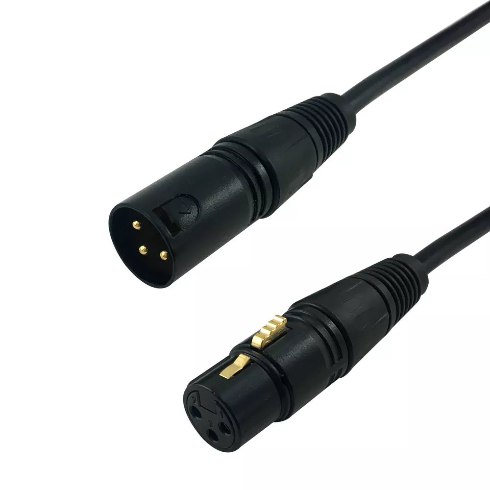 XLR 3-Pin Male to XLR 3-PinFemale Balanced Cable - Black- 25 ft