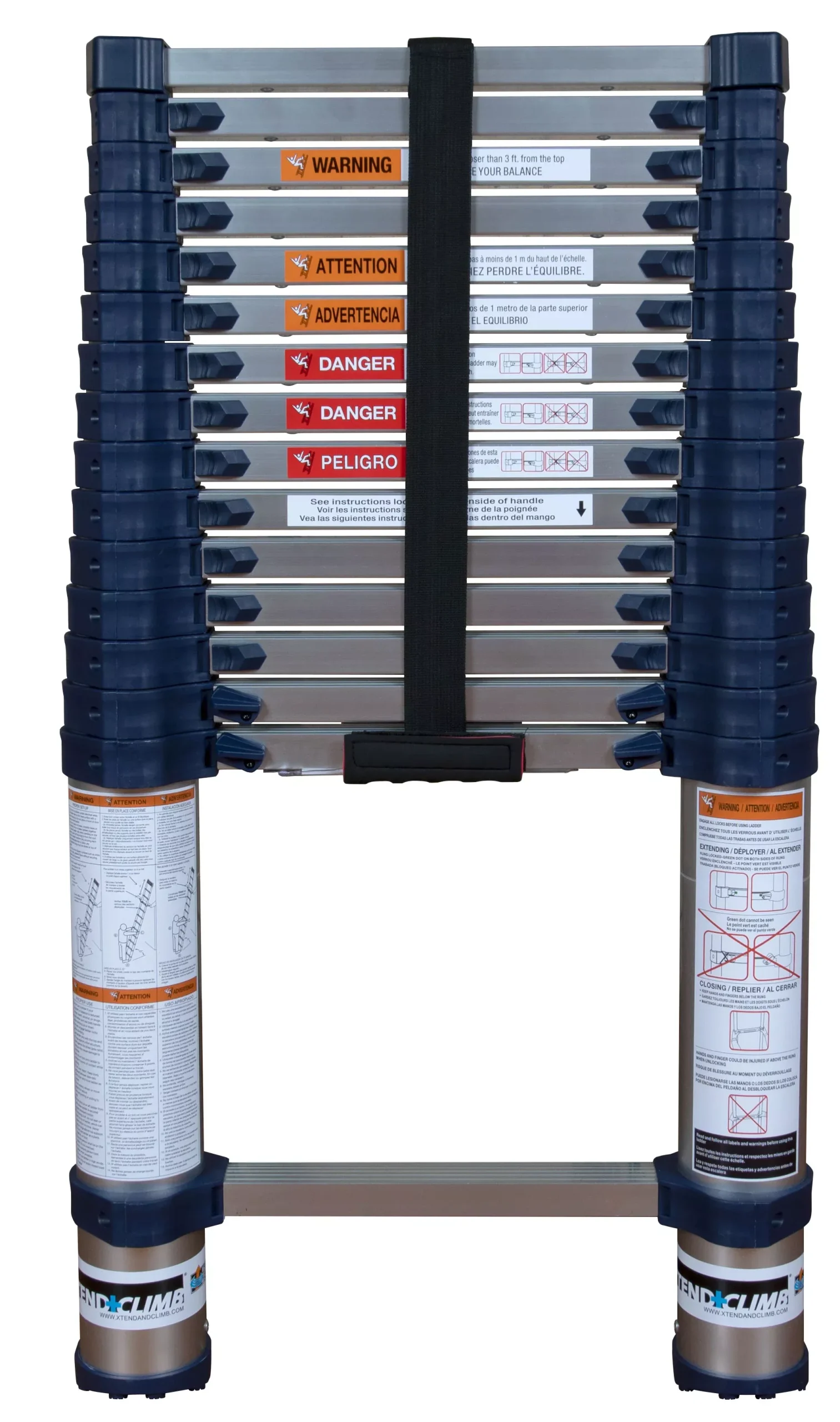Xtend & Climb 785P+ 15.5 ft. Telescoping Aluminum Extension Ladder, ANSI Type I 250 lbs. Duty Rating