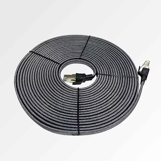 YANGER Cat8 Ethernet Cable 100FT，Nylon Braided High Speed Heavy Duty Network LAN Patch Cord, 40Gbps 2000Mhz with Gold Plated RJ45 Connector, Indoor&Outdoor for Modem/Router/Gaming/PC