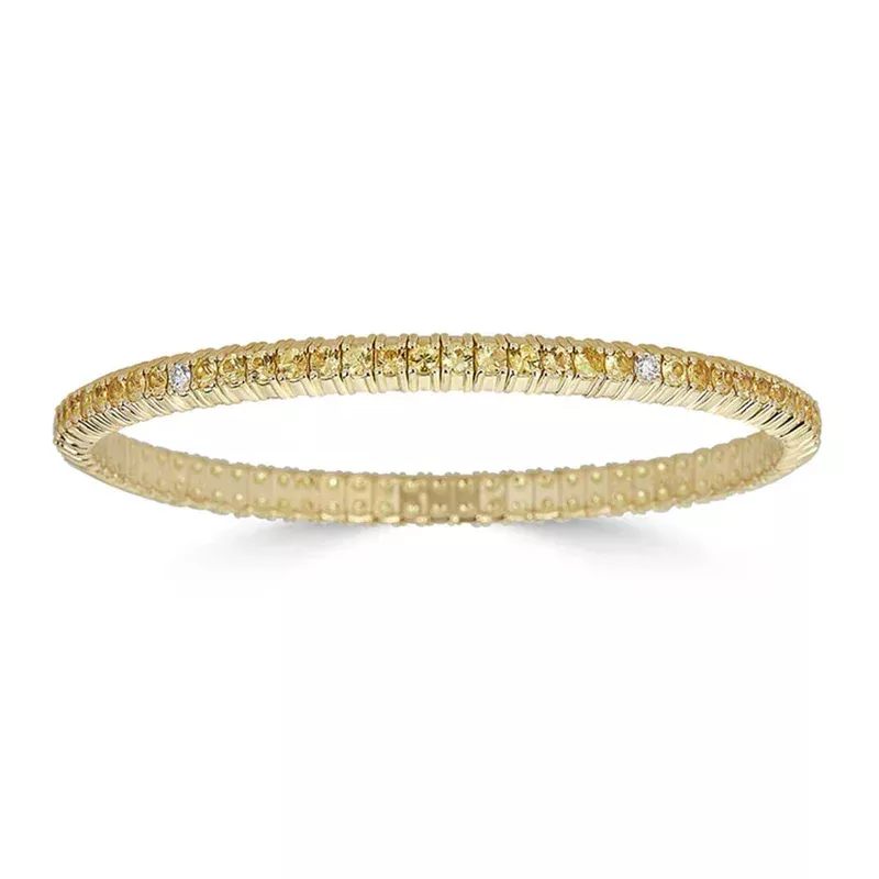 Yellow Gold Stretch Bracelet with Yellow Sapphires