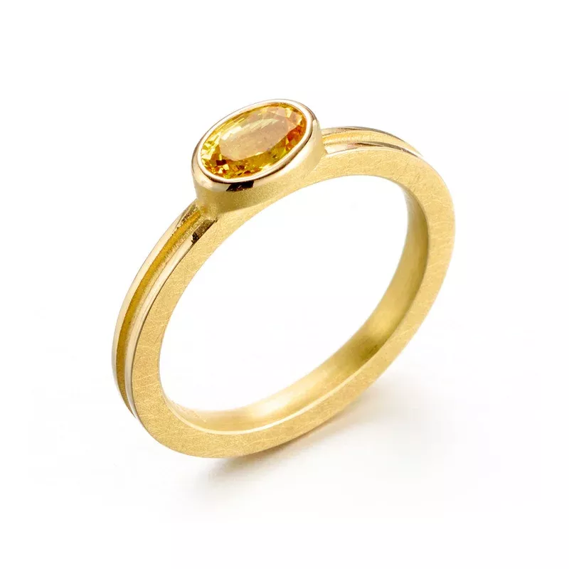 Yellow Sapphire Oval Stacking Ring